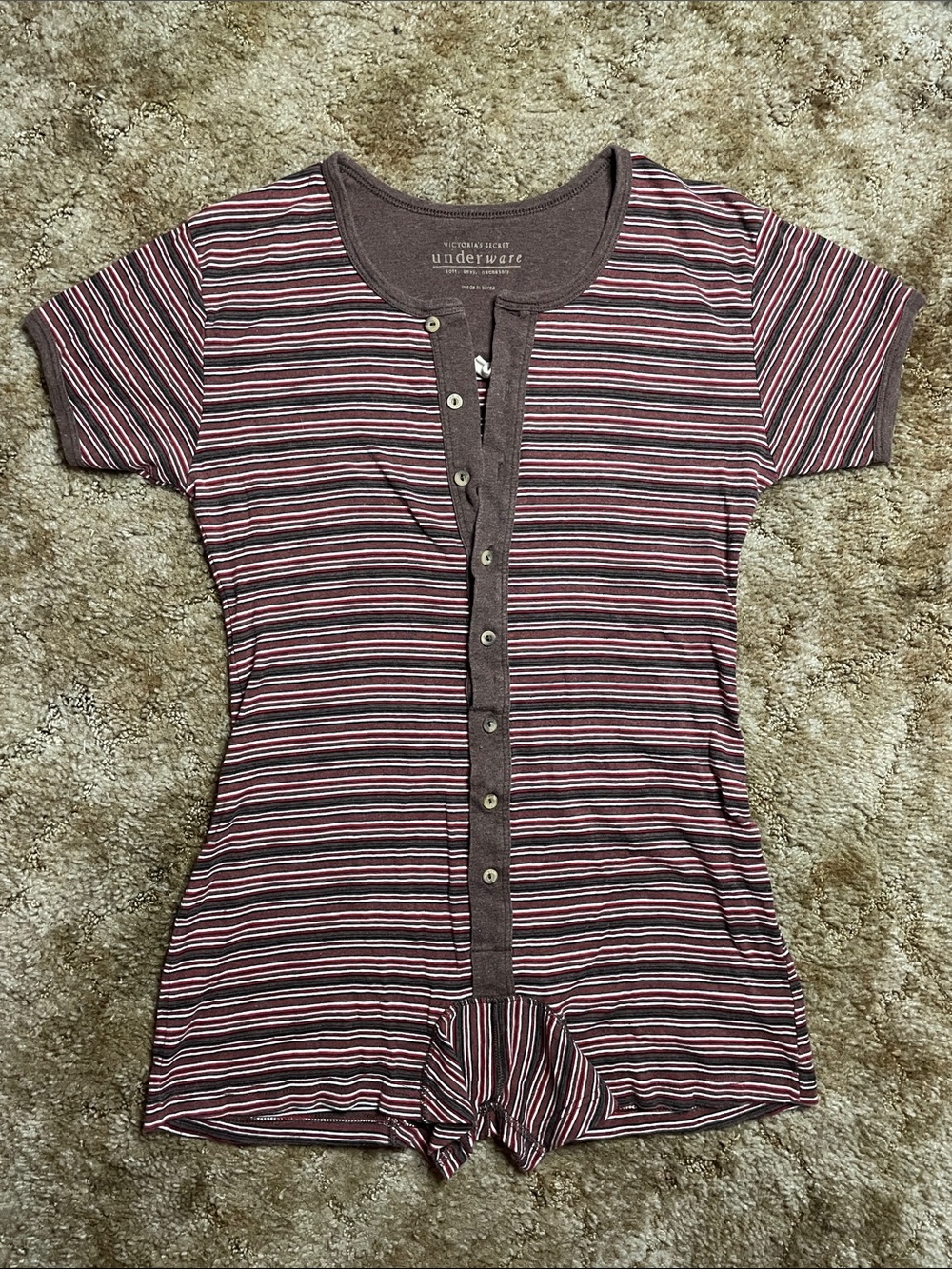 Victoria’s Secret Button Front Striped Romper Size Medium